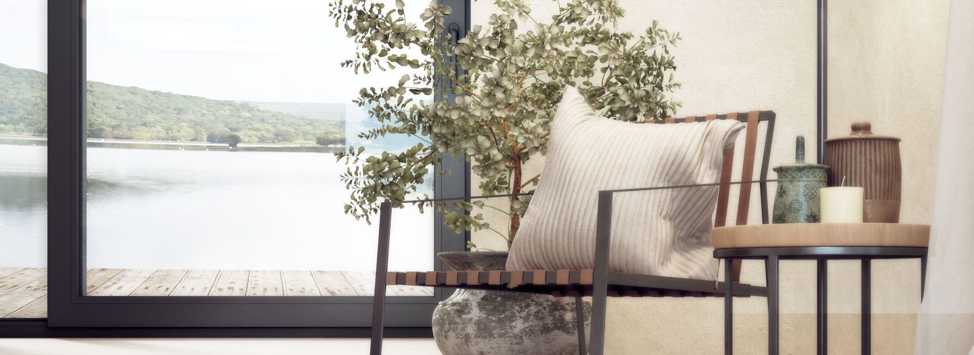 Warme ramen voor het terras