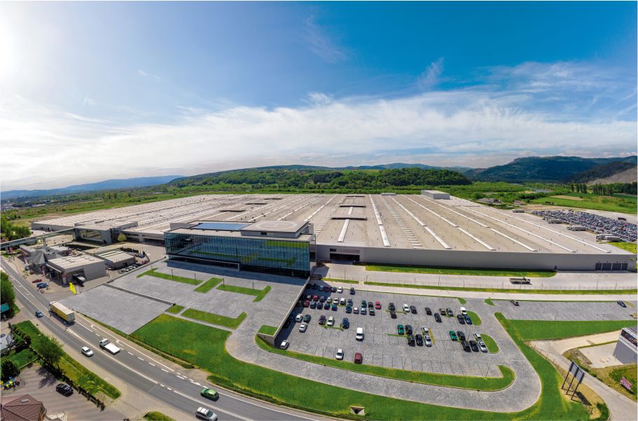 Uitzicht op het bedrijfsterrein